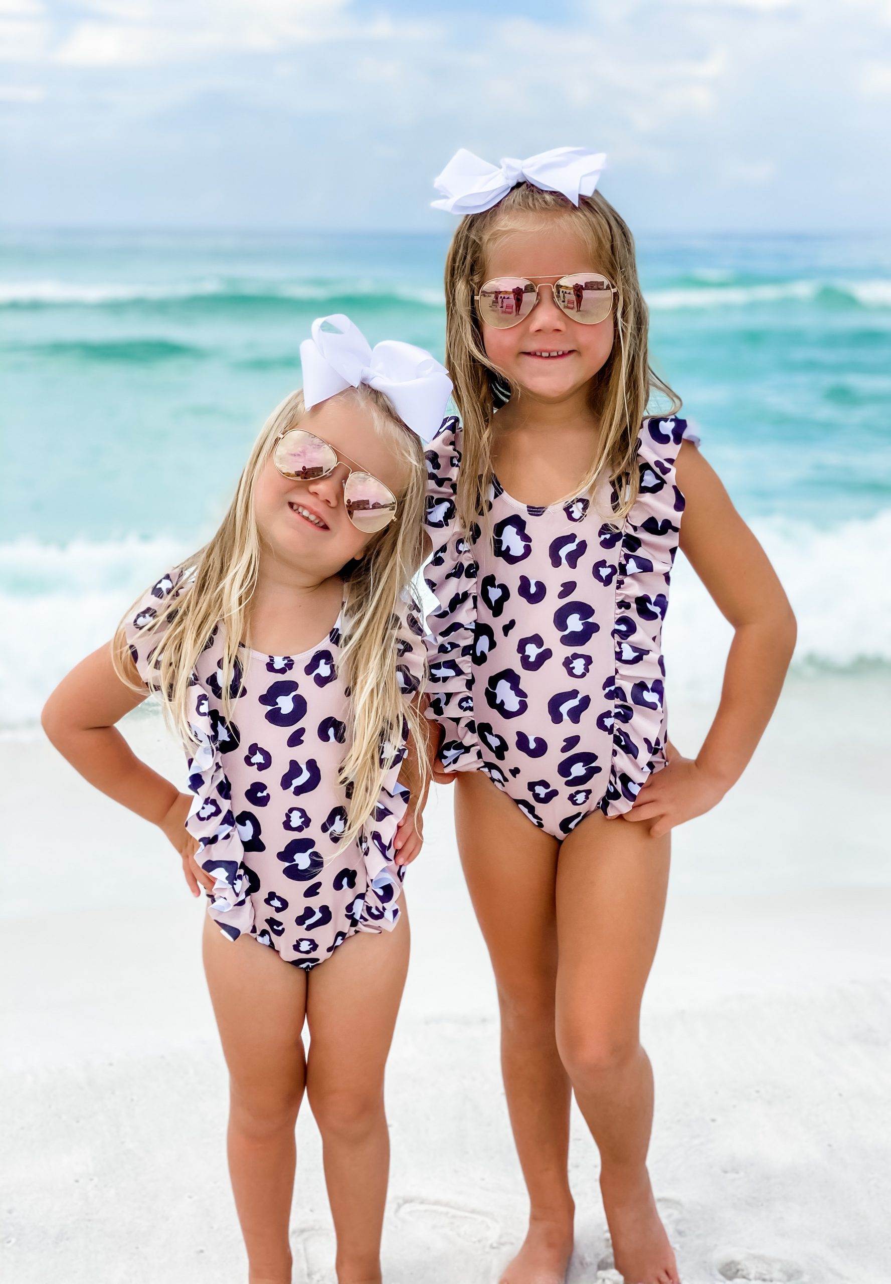 Ellie & Annabelle posing on beach