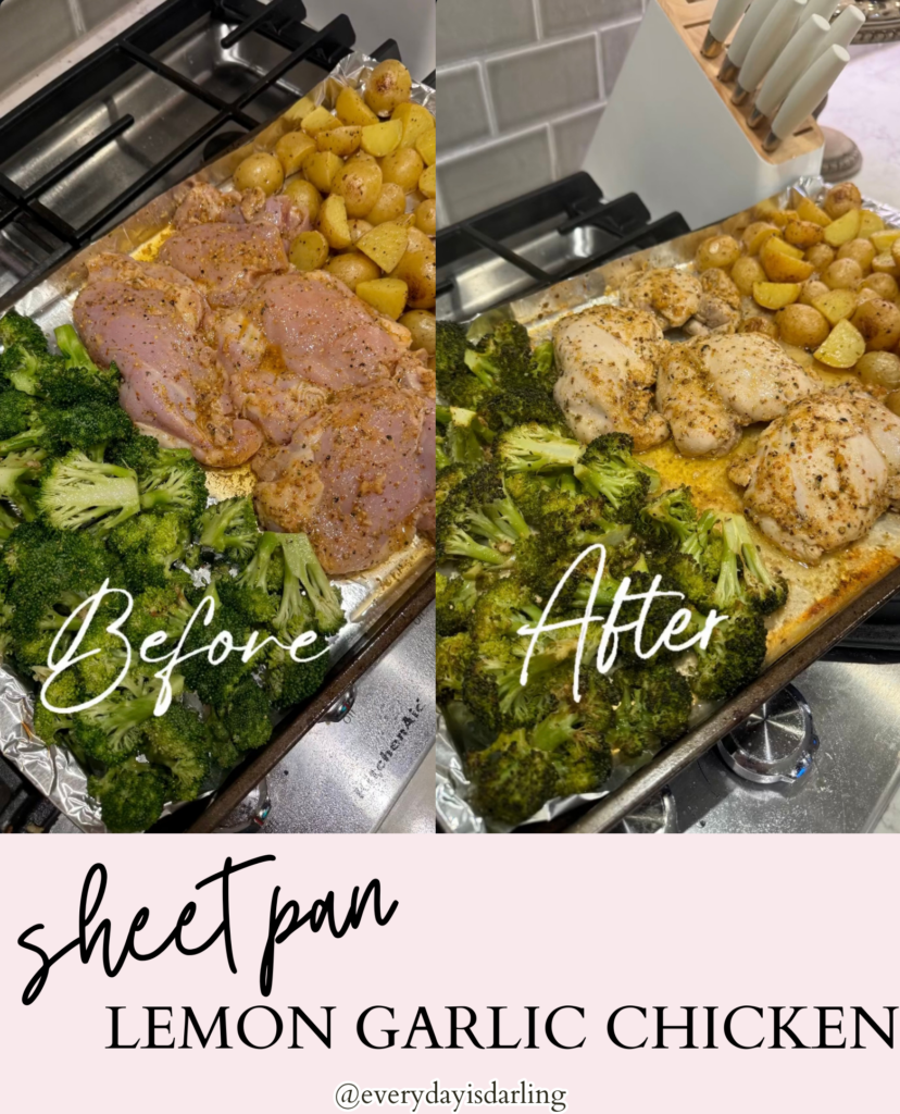 Sheet Pan Lemon Garlic Chicken - Every Day Is Darling