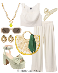 vacation style trends 2025 linen pants set